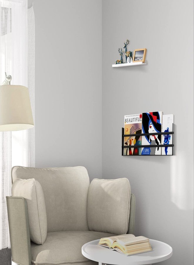 FUMAX Magazine Holder Wall Mounted - Modern Minimalist Magazine Rack File Storage Organizer Display Brochure Holder for Living, Kids, Bathroom, Waiting Room, Office & Home Decor - Image 3